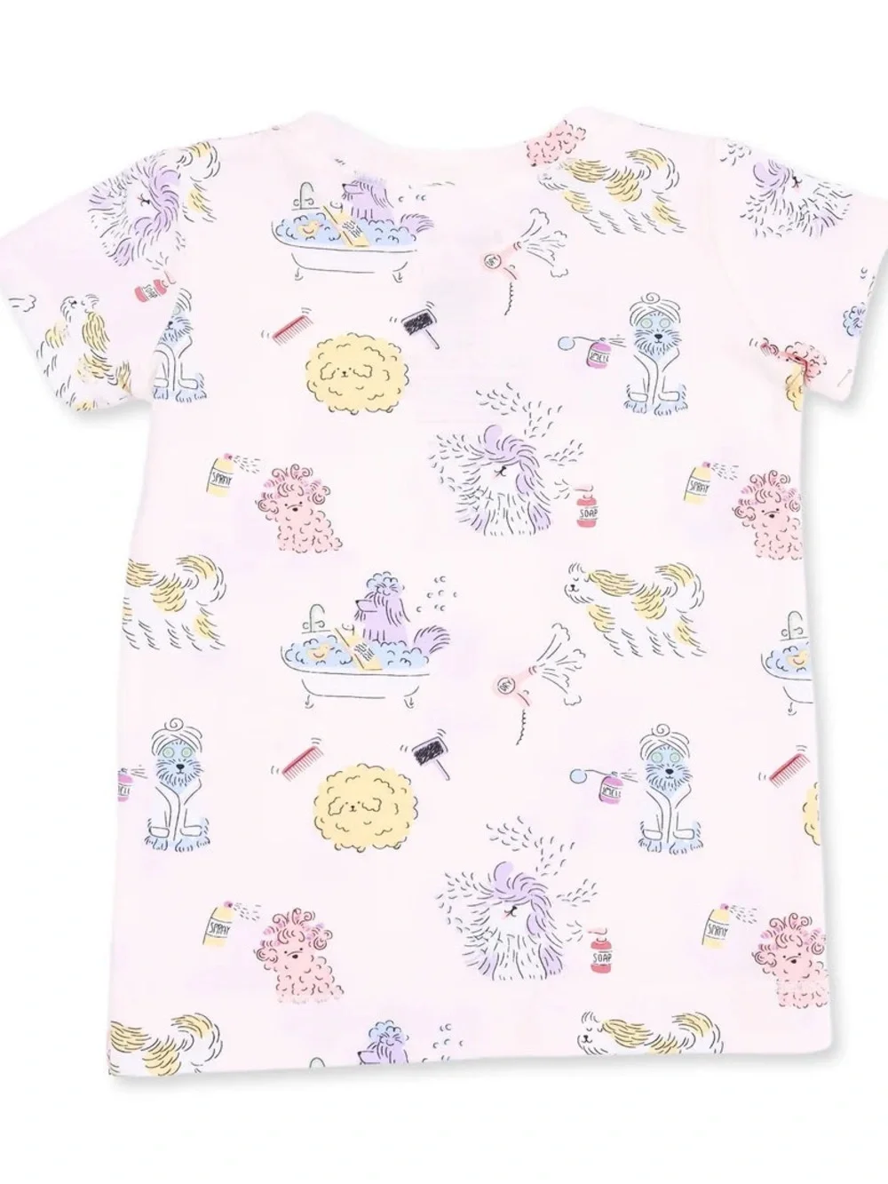 Angel Dear Puppy Dogs & Bath Print Short Sleeve Pajama Set 2T 3-4 5-6